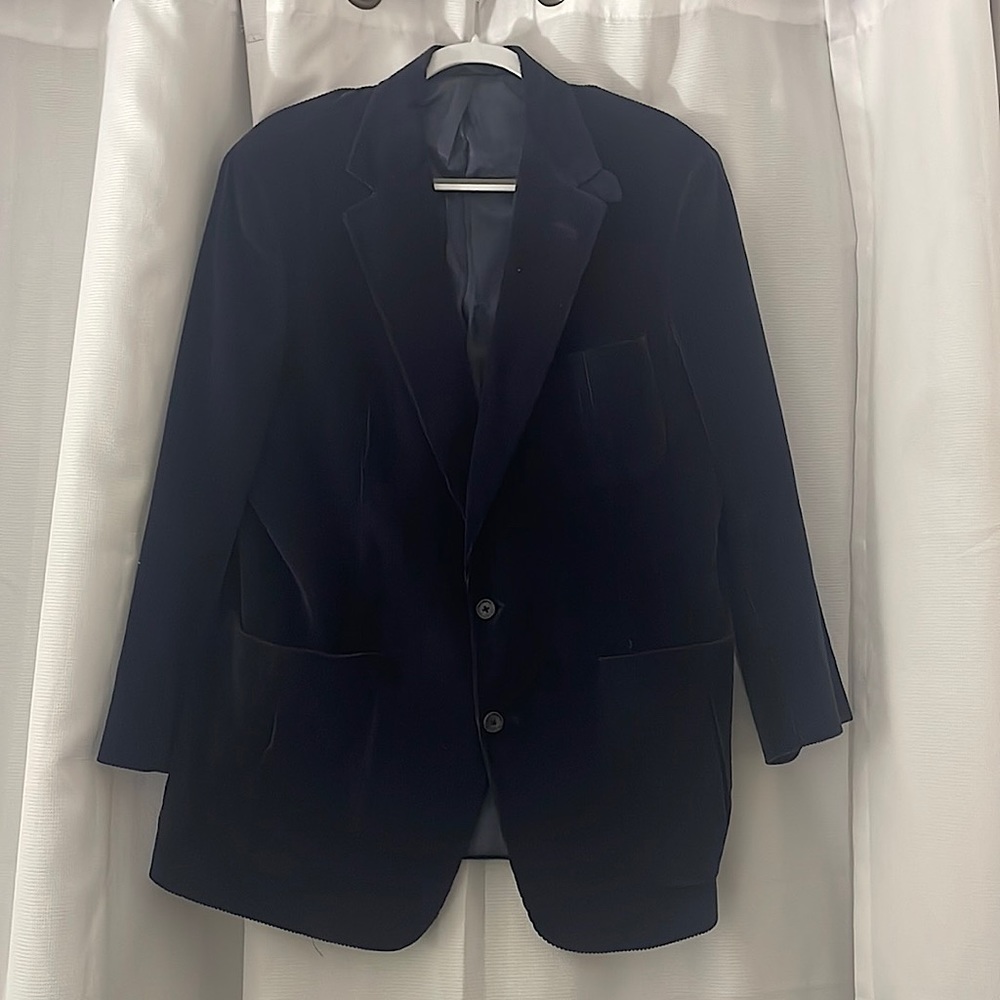 Blue Corduroy X Vintage…sports coat with pocket in the front.
